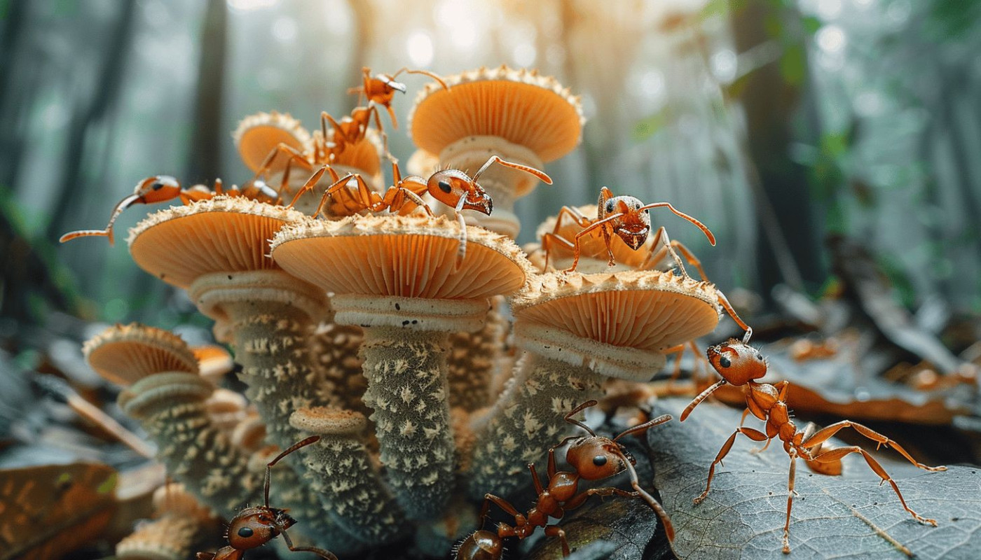 Symbiose entre fourmis coupeuses de feuilles et champignons un écosystème miniature